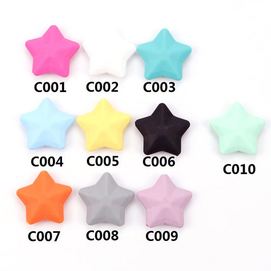 Silicone Diamond Star Teething Beads