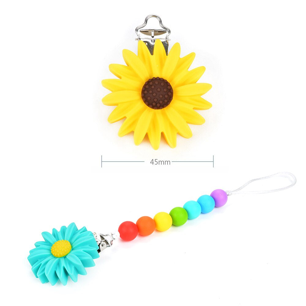 Silicone Daisy Pacifier Clip