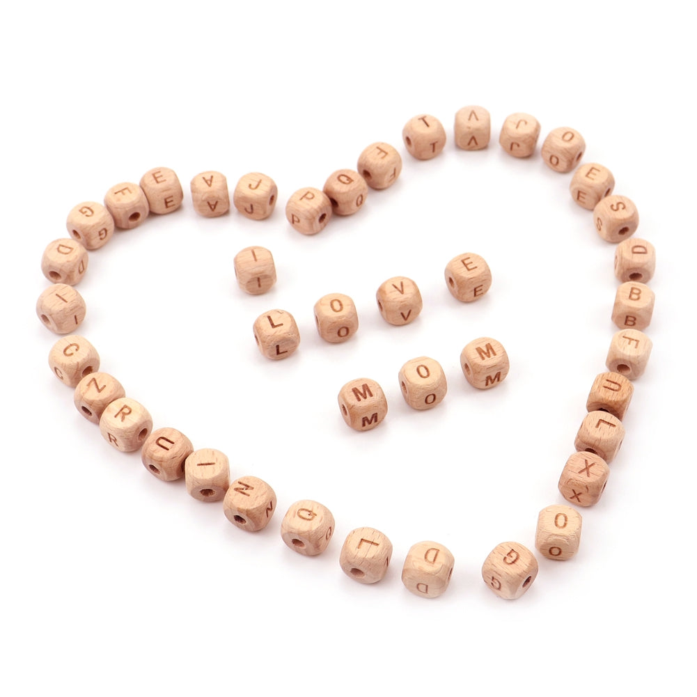 5pcs Wooden Letter Beads