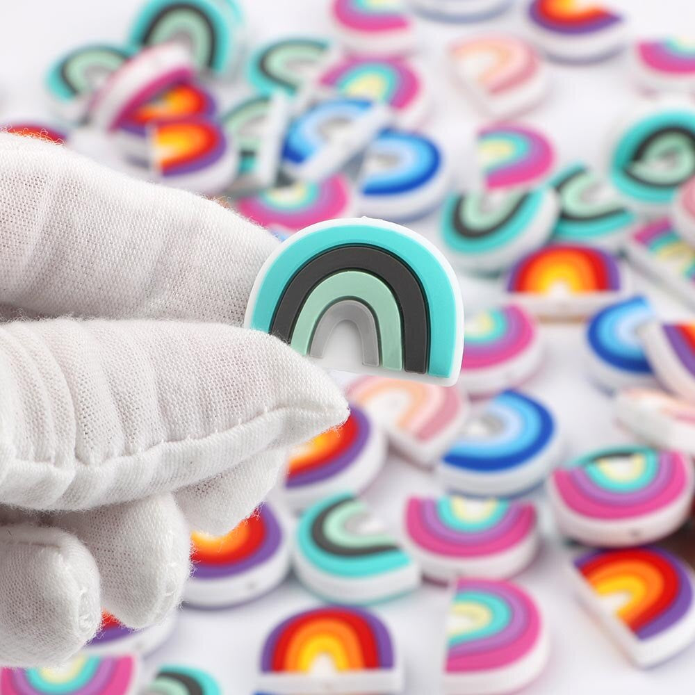 Silicone Mini rainbow Teething Beads
