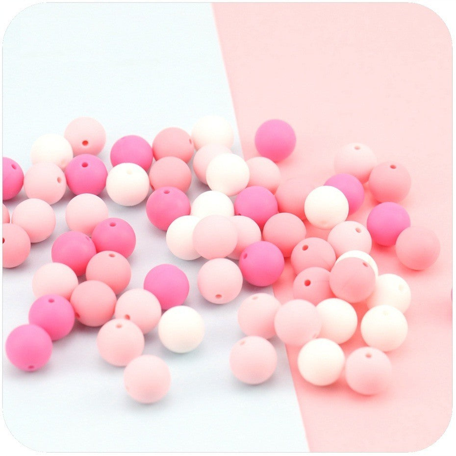 20/40/80pcs 12/15mm Candy Color Silicone Round Beads