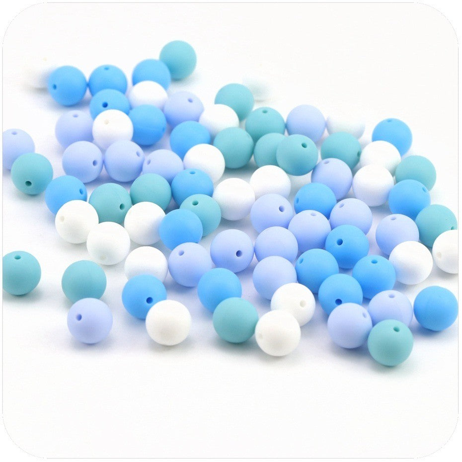 20/40/80pcs 12/15mm Candy Color Silicone Round Beads