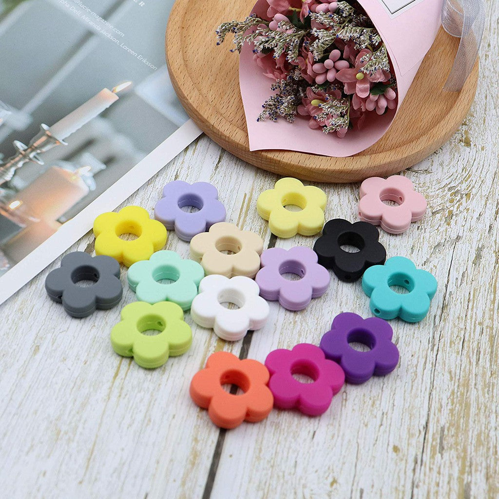 Silicone Flower Teething Beads