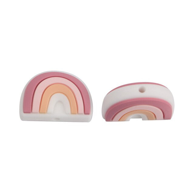 Silicone Mini rainbow Teething Beads