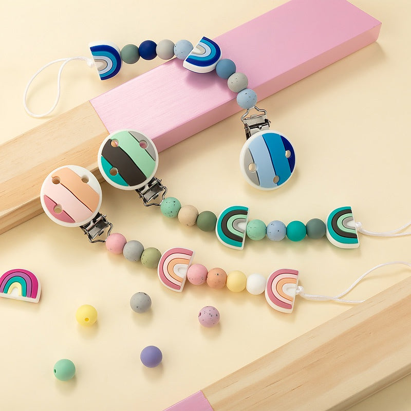 Silicone Mini rainbow Teething Beads