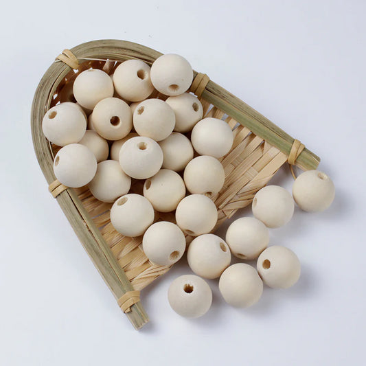 10pc Maple Wood Round Beads （10-18mm）