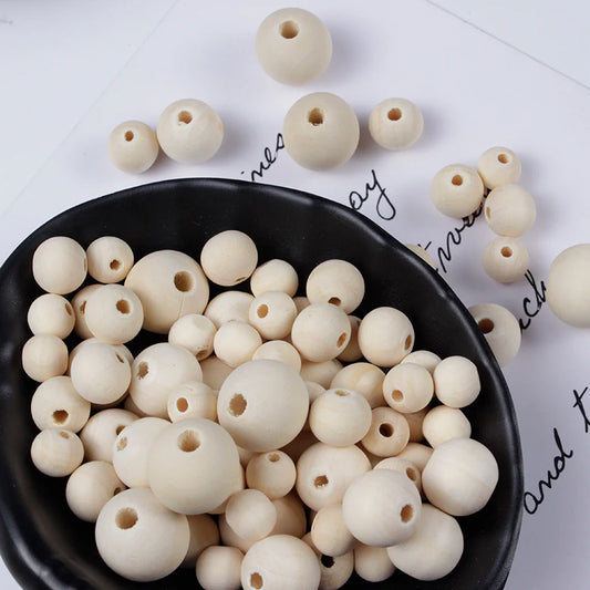 10pc Maple Wood Round Beads （10-18mm）