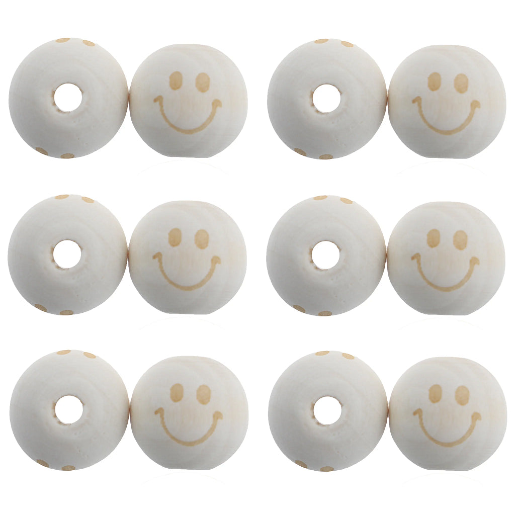 1pc Maple Wood 20mm Round Beads Laser Printing