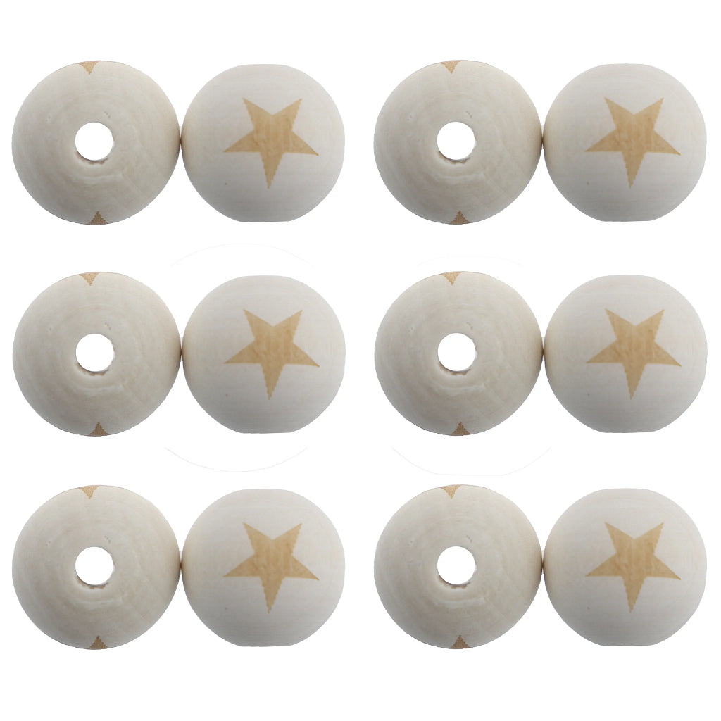 1pc Maple Wood 20mm Round Beads Laser Printing