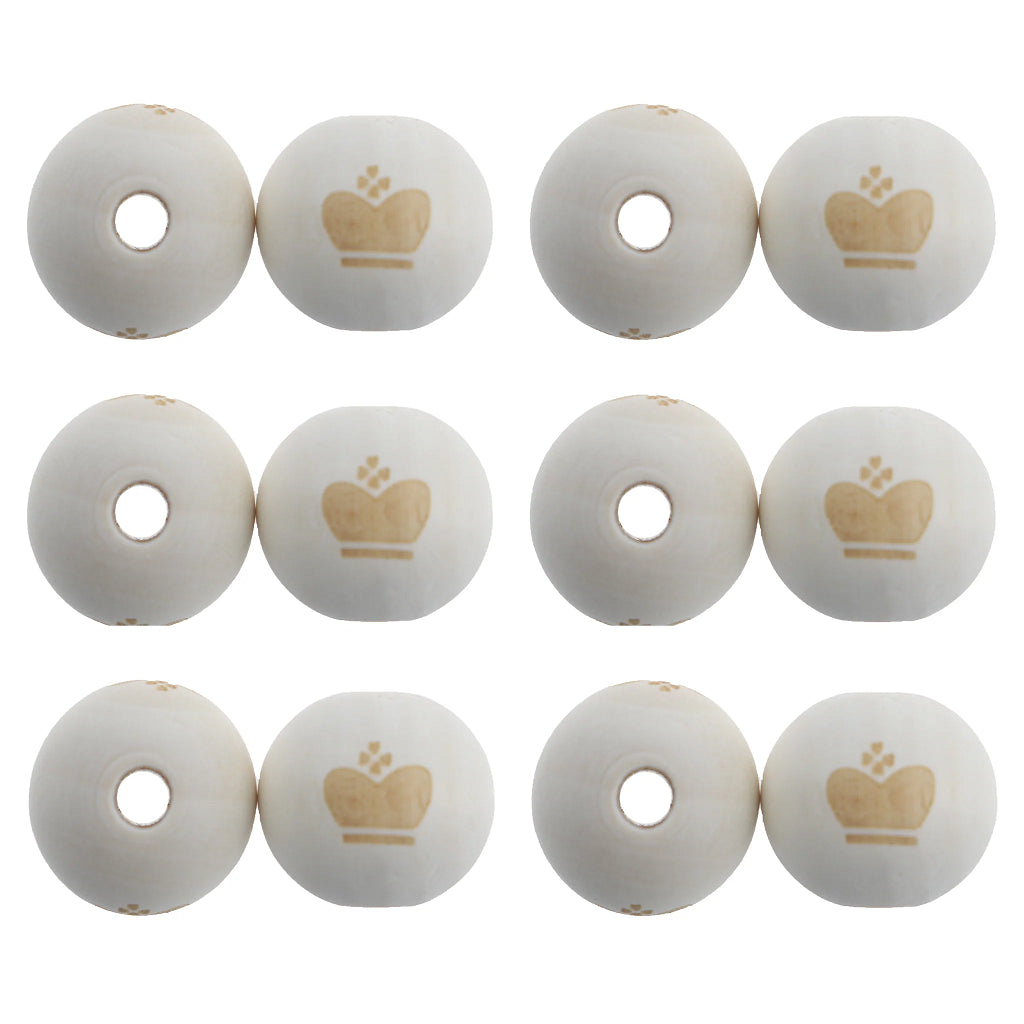 1pc Maple Wood 20mm Round Beads Laser Printing