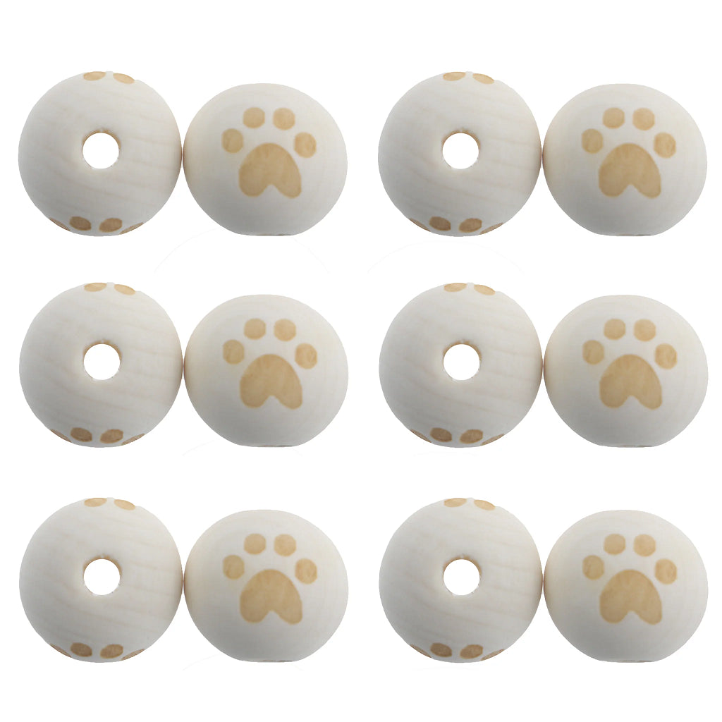 1pc Maple Wood 20mm Round Beads Laser Printing