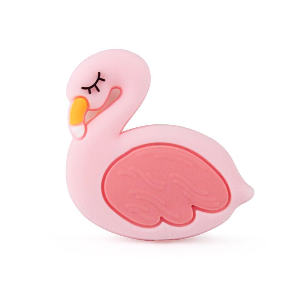 Silicone Flamingo Teething Beads