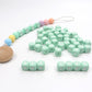 5pcs Silicone Letter Beads - Green