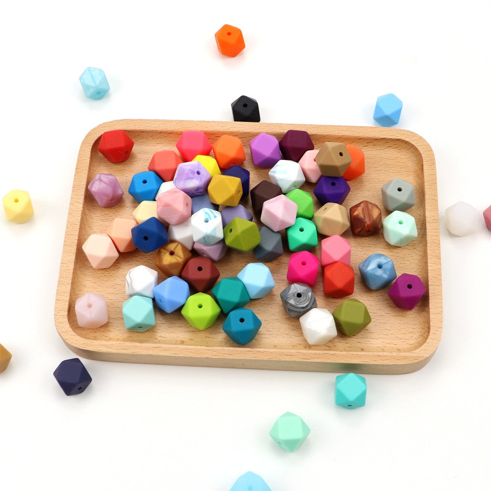 5pcs Silicone Hexagons Beads - 14mm