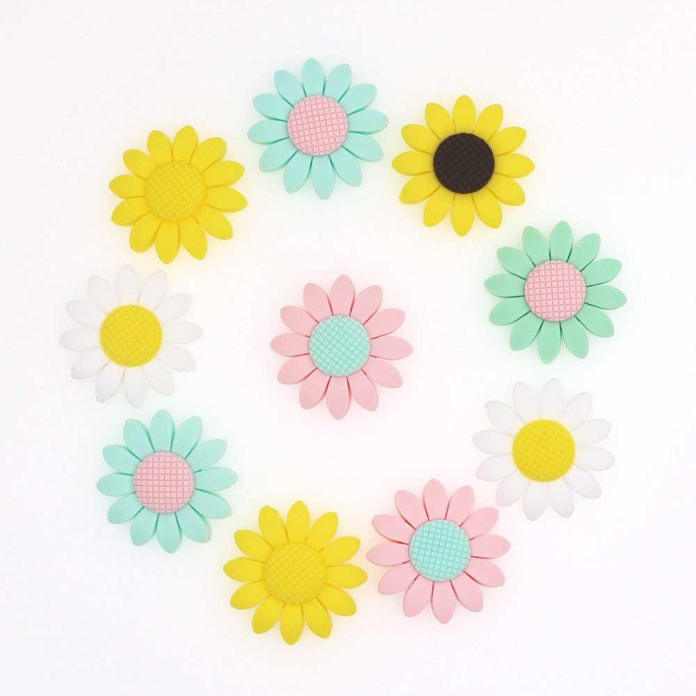 Silicone Sunflower Teething Beads