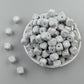 5pcs Silicone Letter Beads - Gray