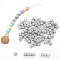 5pcs Silicone Letter Beads - Gray