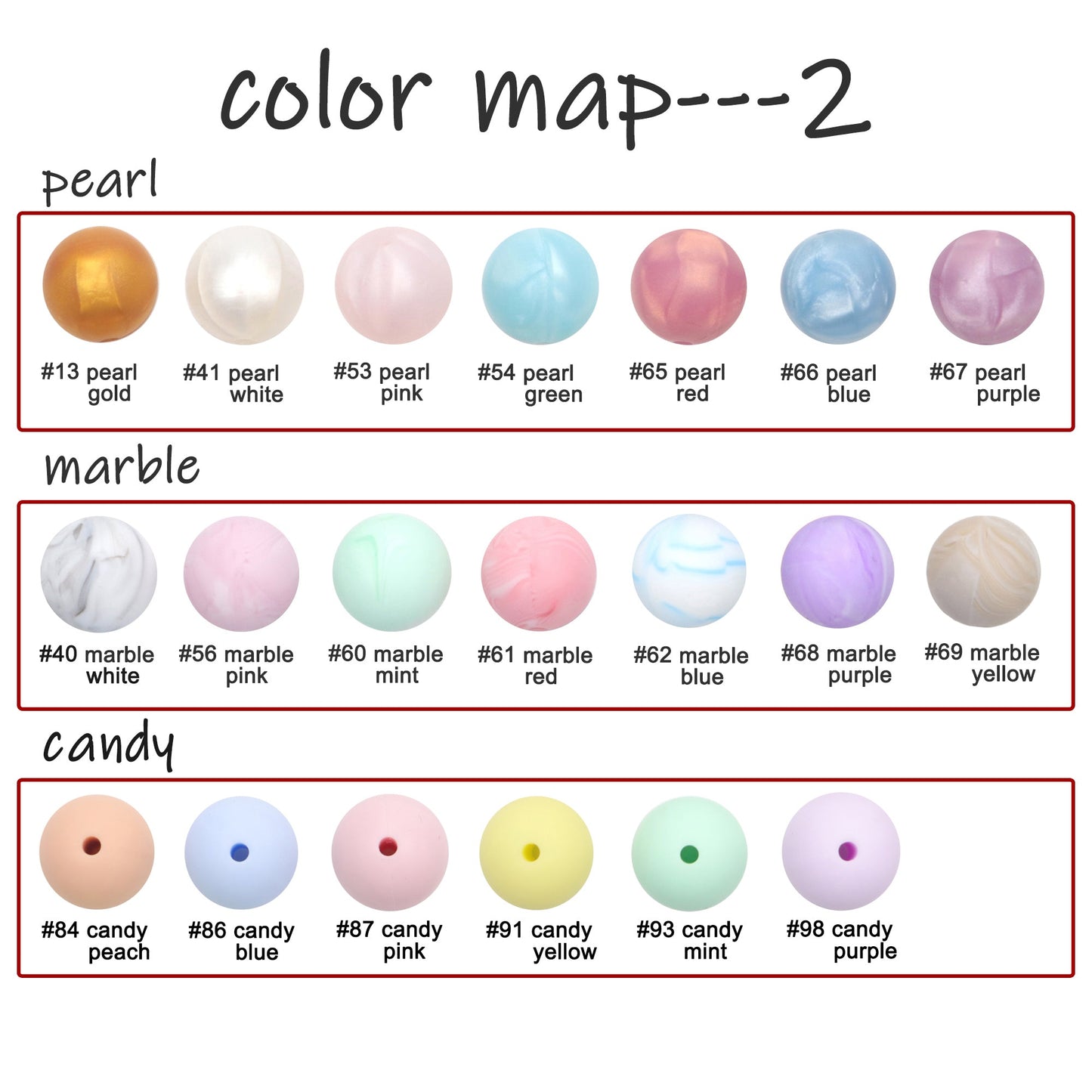 5pcs Silicone Round Beads - 15mm