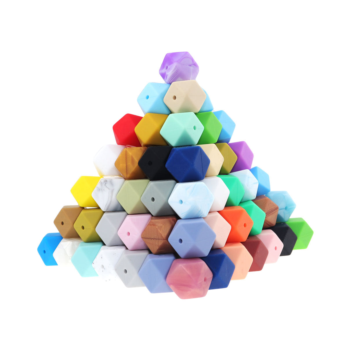 5pcs Silicone Hexagons Beads - 17mm