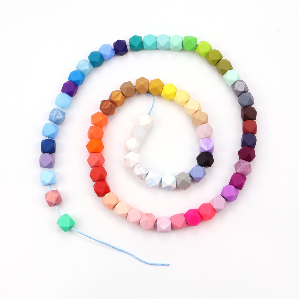 5pcs Silicone Hexagons Beads - 14mm