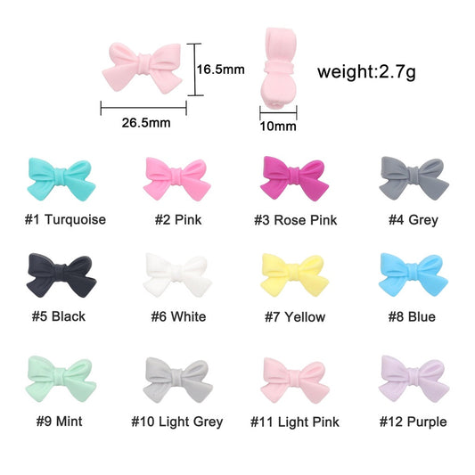 Silicone Bow Tie Teething Beads