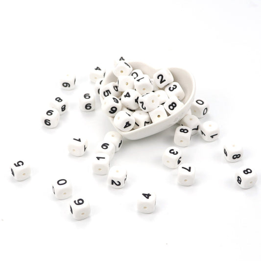 Silicone 0-9 Numbers Teething Beads