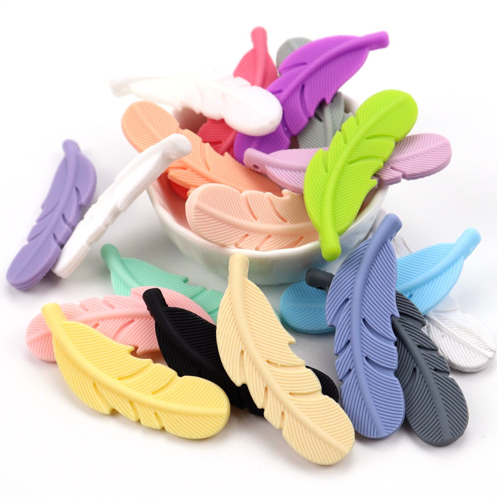 Silicone Feather Teething Beads