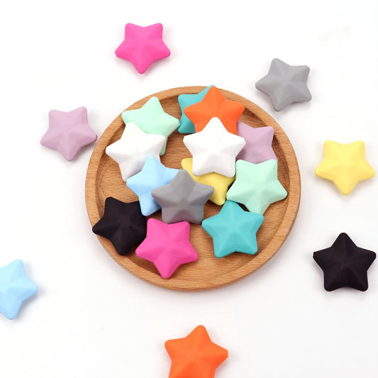 Silicone Diamond Star Teething Beads