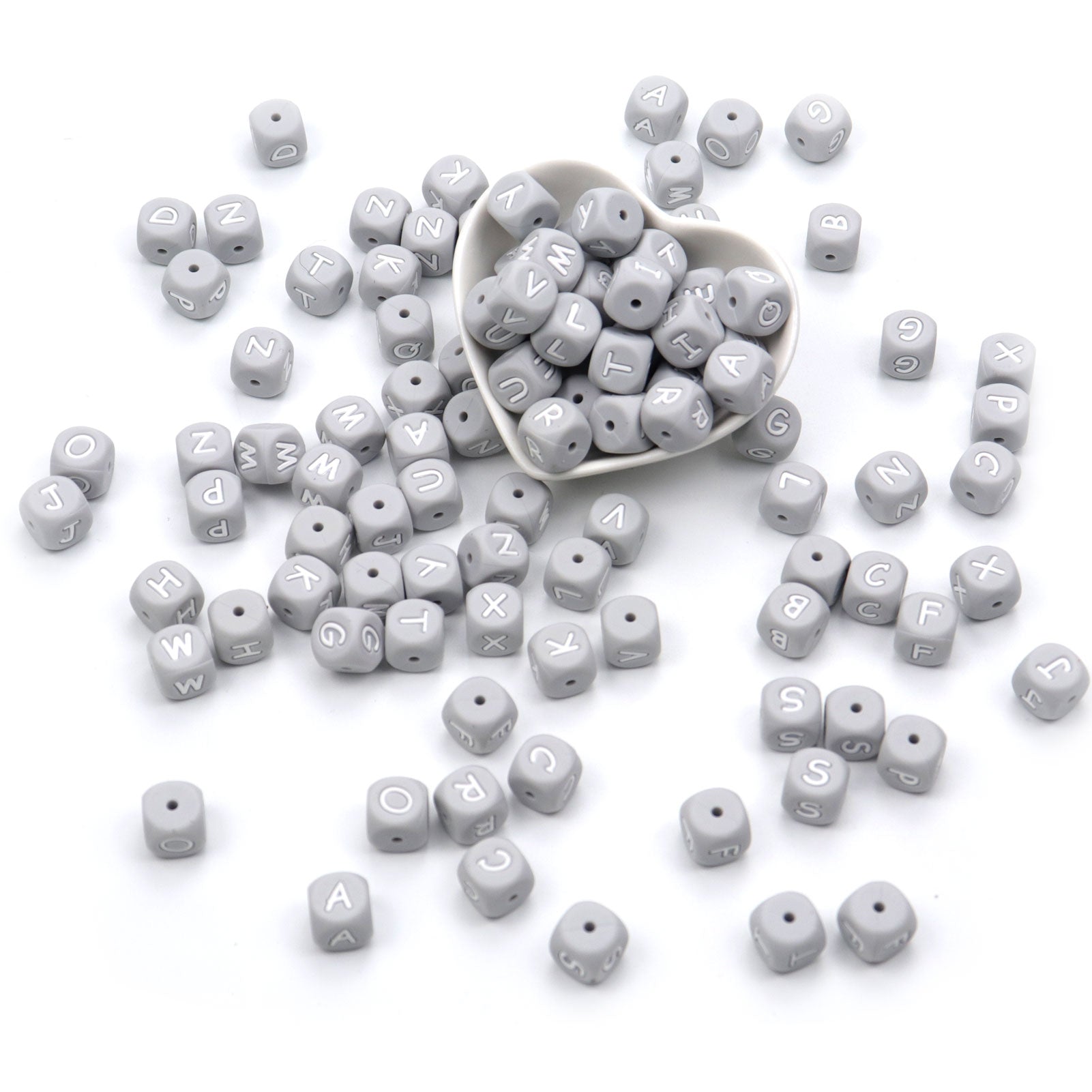 Silicone Letter Beads - Gray – Weekjoey