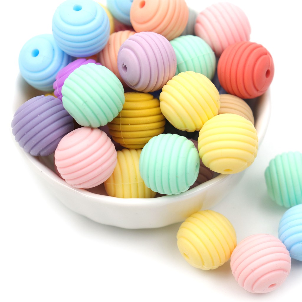 Silicone Round Spiral Teething Beads