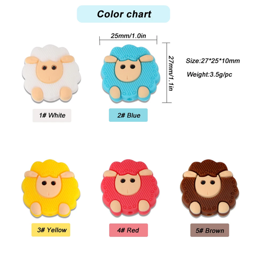 Silicone Sheep Teething Beads